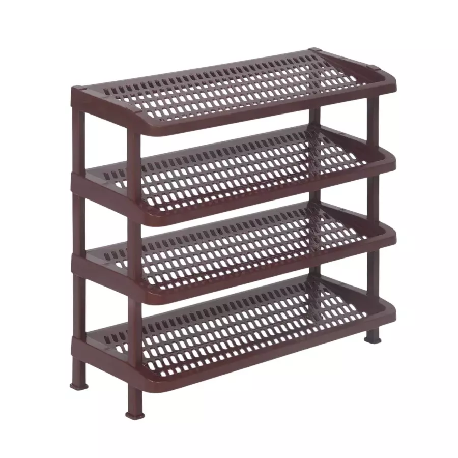 Nilkamal Multipurpose Plastic Rack With 4 Shelves Maroon Color