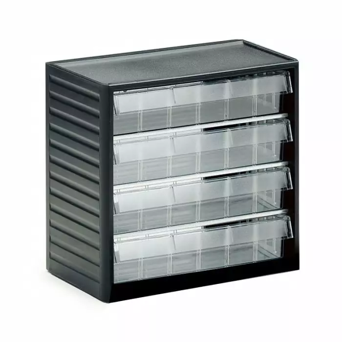 Treston 4 Drawer Storage Unit PP 290 x310 x180 mm Grey, 296-3