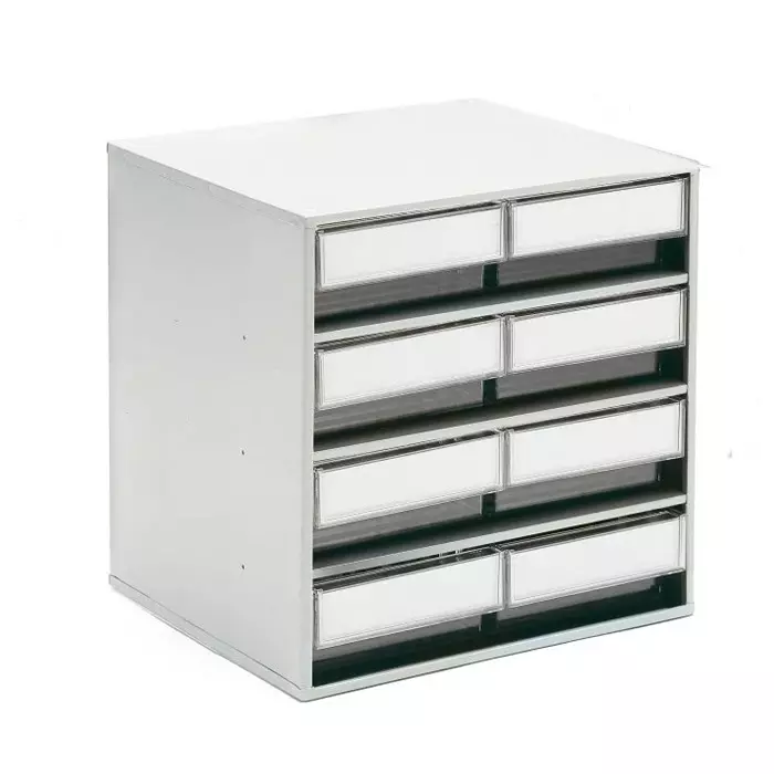 Treston 8 Drawer Storage Unit Plastic 395 x400 x300 mm Clear, 0830-1