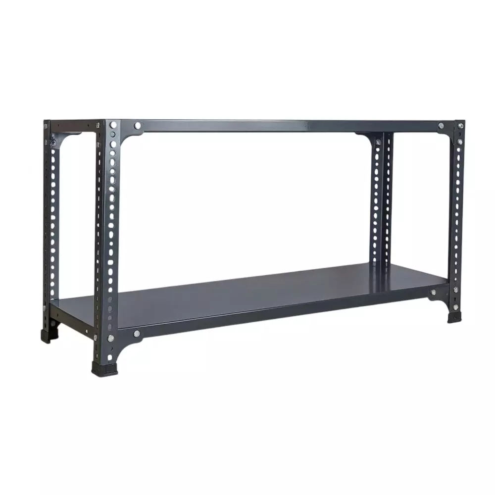 Spacious Shopsy Book Shelf Storage Rack Metal Grey Color 2 Shelves 24x9x34 inch, SP4/SHPY/G24x9x34