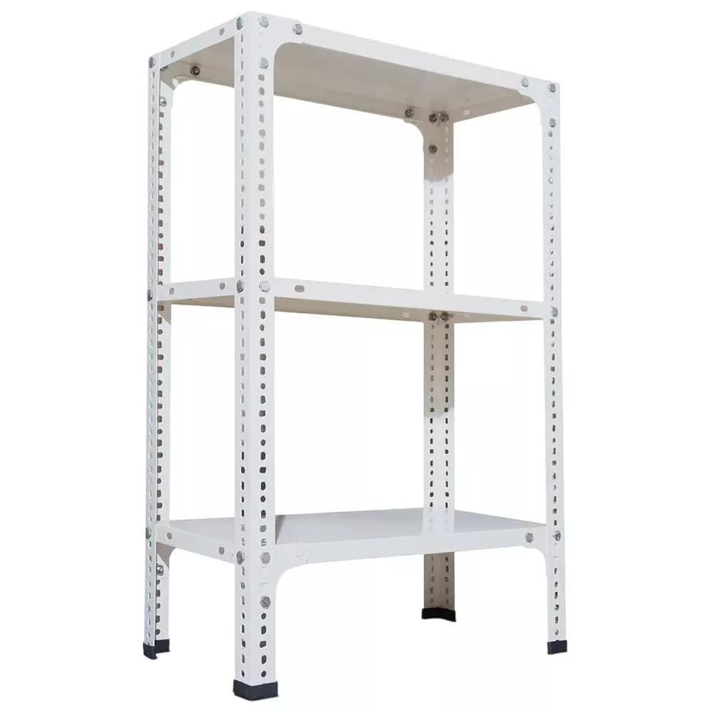Spacious Metal Kitchen Cabinet White 3 Shelves 12X36X59 inch Size