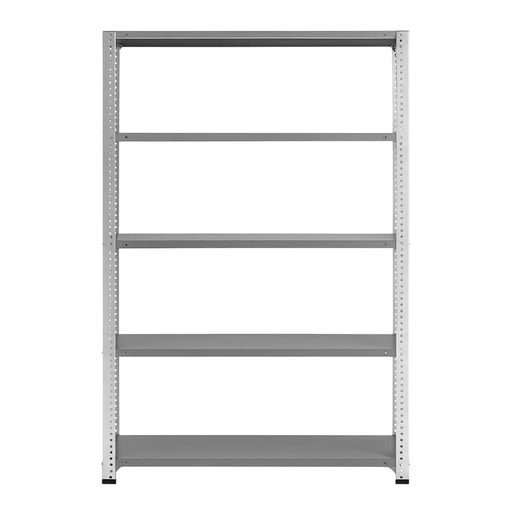 Spacious Metal Kitchen Cabinet Grey and White 5 Shelves 18x36x60 inch Size