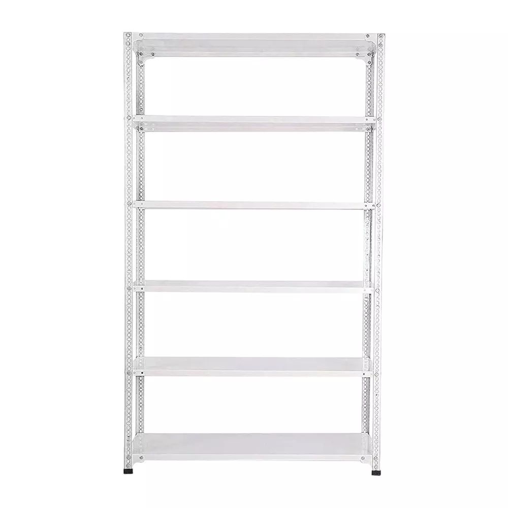 Spacious Metal Kitchen Cabinet White Color 6 Shelves