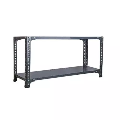Spacious Metal Kitchen Cabinet Grey Color 2 Shelves