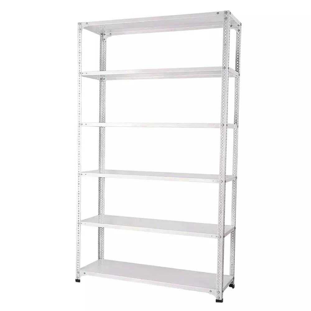 Spacious Metal Kitchen Cabinet White 6 Shelves 18X36X48 inch Size
