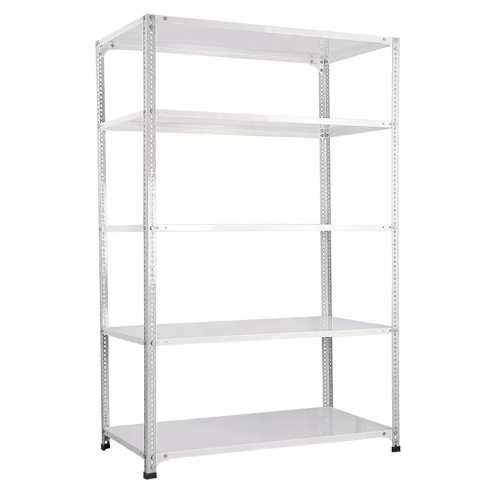 Spacious Metal Kitchen Cabinet White 5 Shelves 12X36X77 inch Size