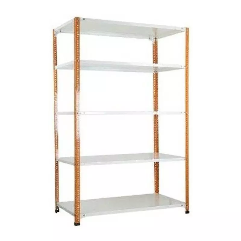 Spacious Metal Kitchen Cabinet Orange and Ivory Color 5 Shelves 15(D)  x  36(W) Inch