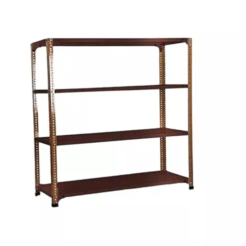 Spacious Luggage Rack Chocolate Brown Color 4 Shelves 18x36x72 inch Size