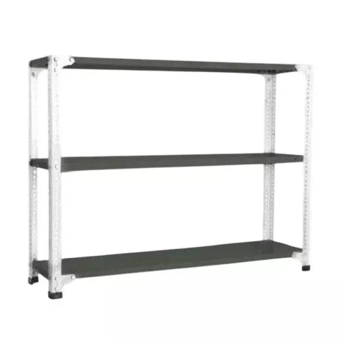 Spacious Luggage Rack White and Grey Color 3 Shelves 15x36x36 inch Size