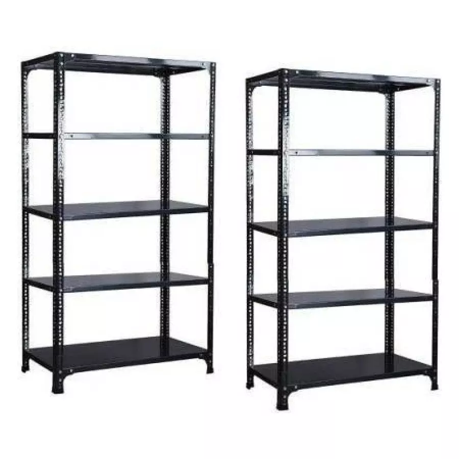 Spacious Luggage Rack Iron Grey Color 5 Shelves 12x33x48 inch Size (Pack of 2)