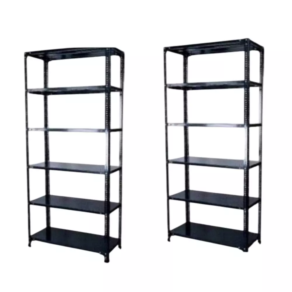Spacious Luggage Rack Iron Grey Color 6 Shelves 18x36x87 inch Size (Pack of 2)