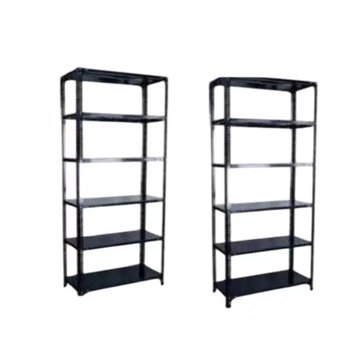 Spacious Luggage Rack Iron Grey Color 6 Shelves 12x36x77 inch Size (Pack of 2)