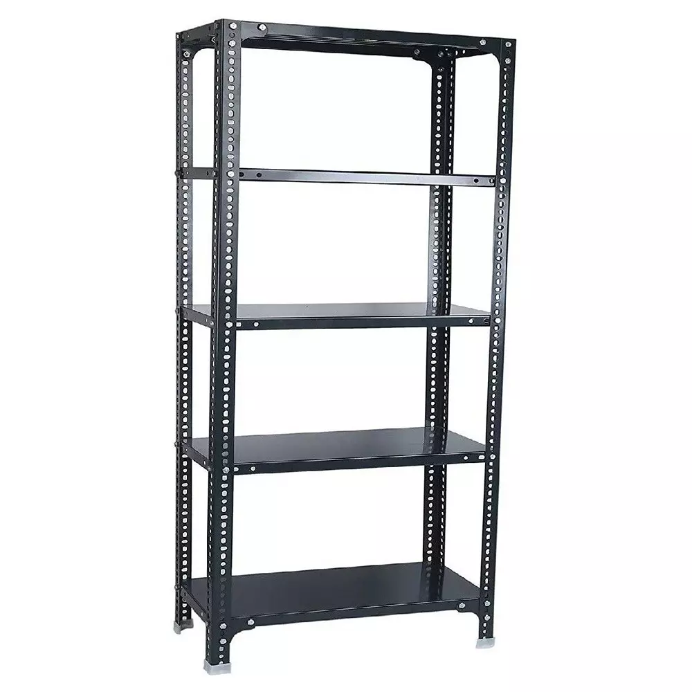 Spacious Luggage Rack Black 5 Shelves 12x24x60 inch Size