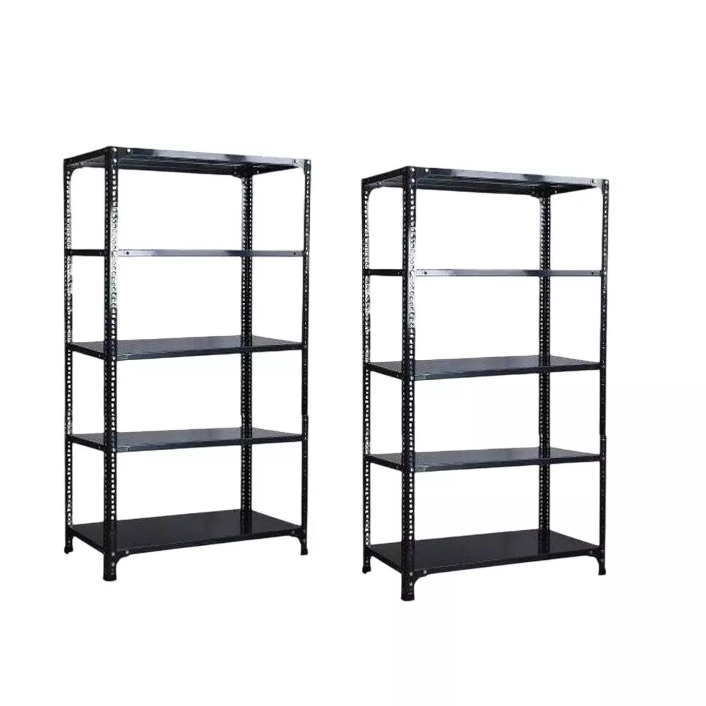 Spacious Luggage Rack Grey 5 Shelves 15x36x87 inch Size (Pack of 2)