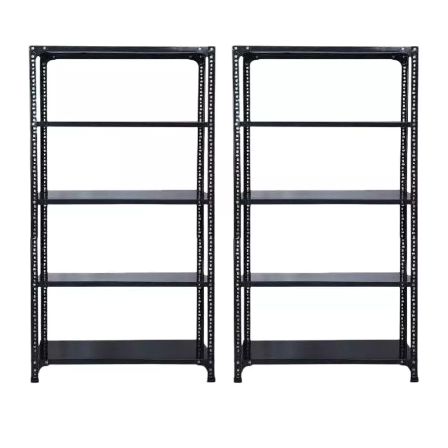 Spacious Luggage Rack Grey 5 Shelves 18x36x87 inch Size (Pack of 2)