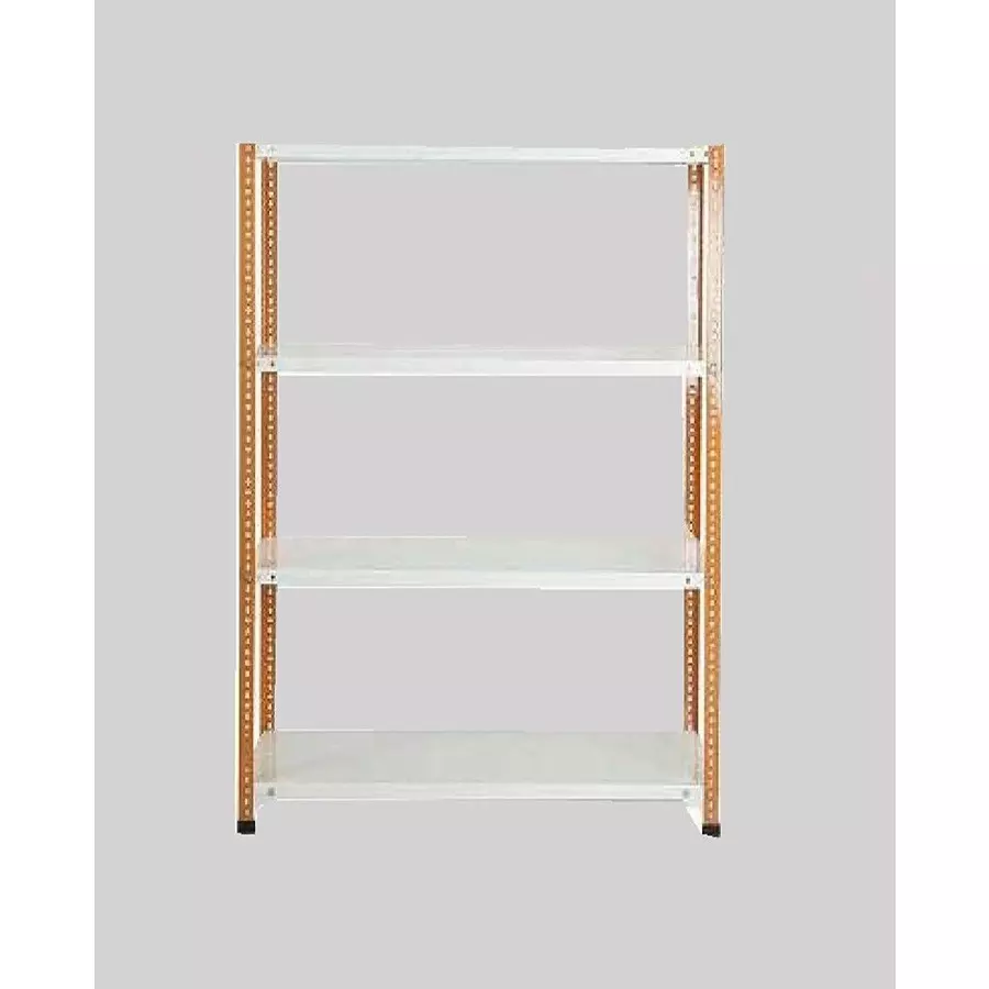 spacious-luggage-rack-iron-orange-and-ivory-4-shelves-12x36x71-inch-size