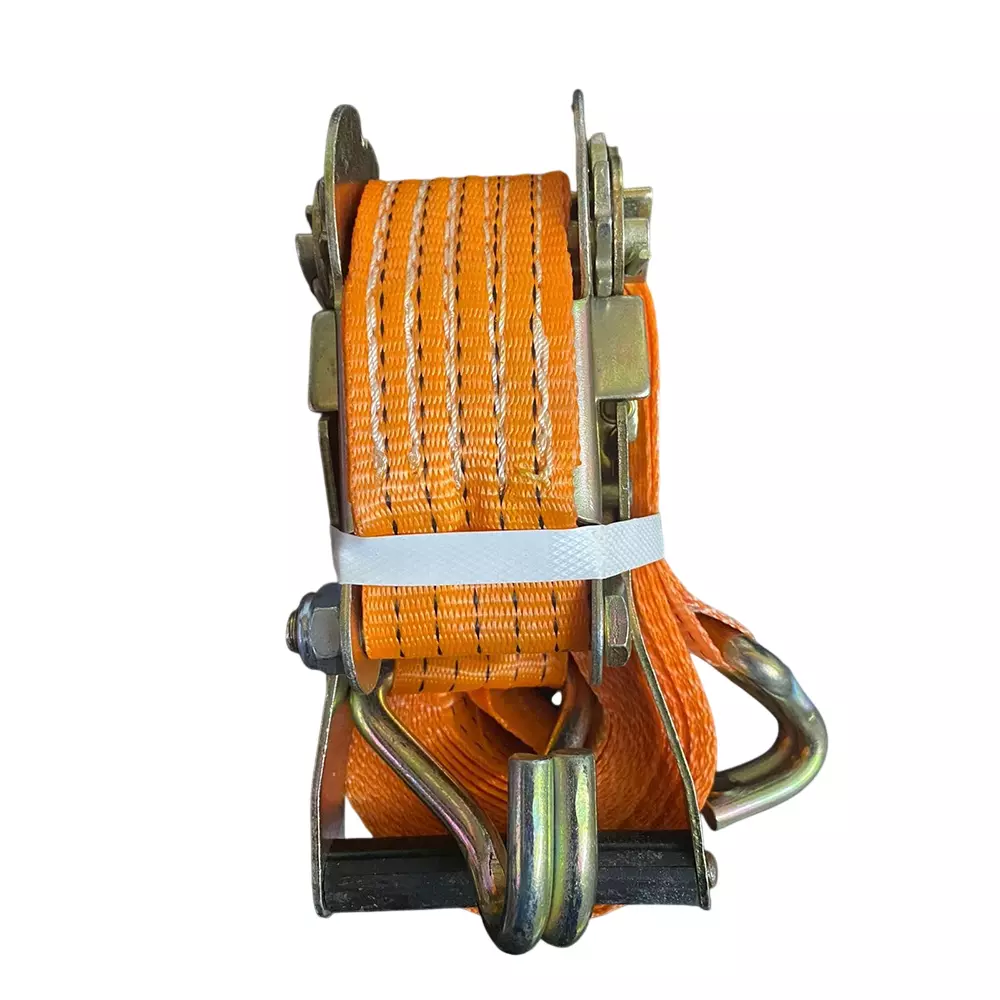 UTC 2 Piece Cargo Lashing Belt Set Orange Color Polyester Body 5 Ton Load Capacity and 10 m Length