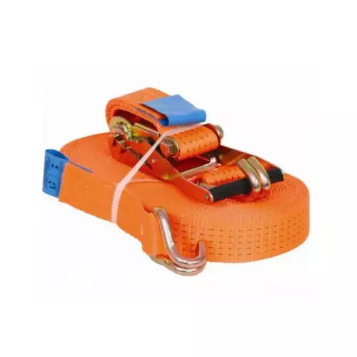 UTC Heavy Duty 2 Piece Cargo Lashing Belt Set Orange Color Mild Steel and Nylon Body 5 Ton Load Capacity and 12 m Length