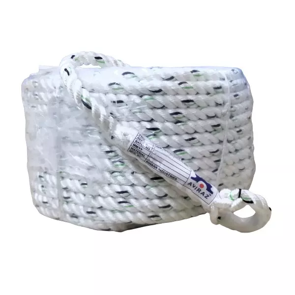 AVIRAZ Twisted Polyester Strand Rope 14 mm Diameter 50 m Length White Color