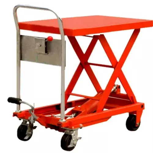 Excmach Scissor Table 1.5 m Lifting Height 500 Kg Load Capacity 1100x550 mm Stainless Steel Hand Operated for Material Handling