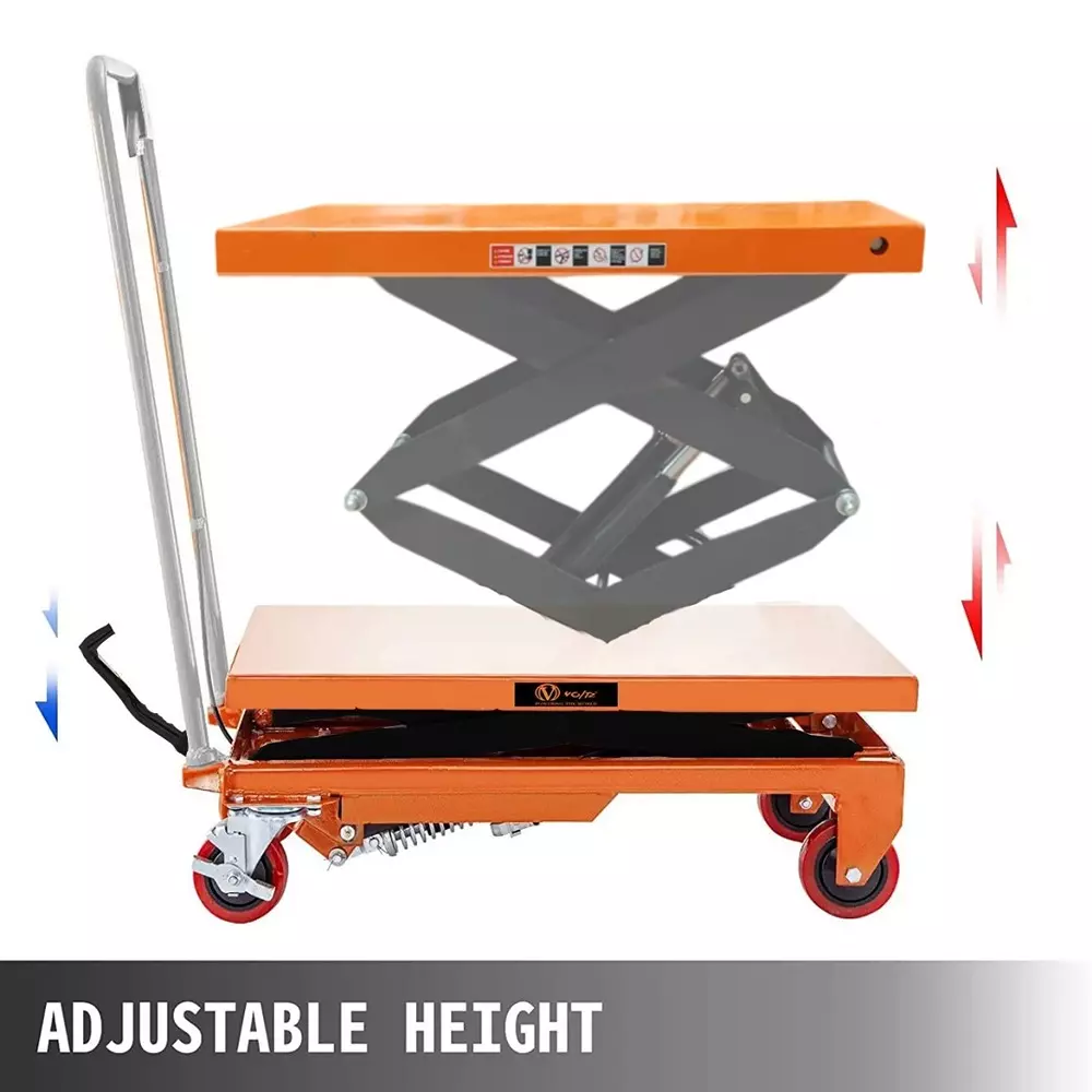 Voltz Hydraulic Lift Trolley with 1 Ton Load Capacity and 1700 mm Lifting Height in Powder Coated Finish