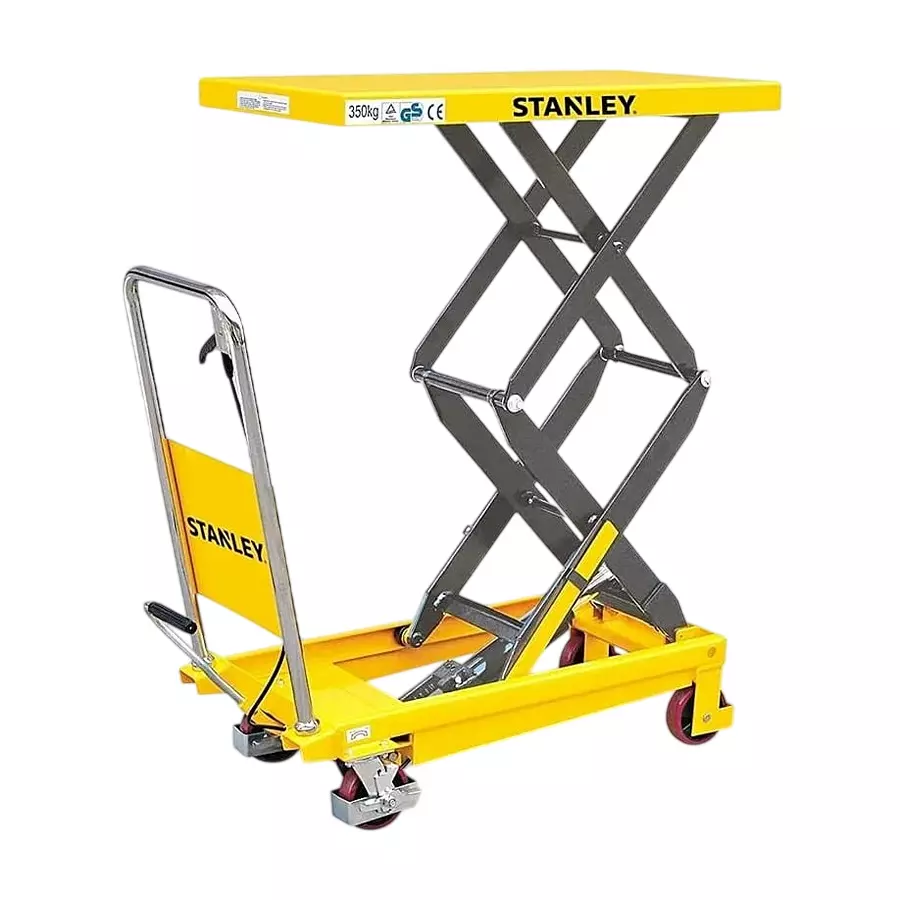 STANLEY 350 Kg Scissor Lift Table Trolley with Foot Pedal Quick Lift and 130 cm Table Height, SXWTI-CTABL-XX350