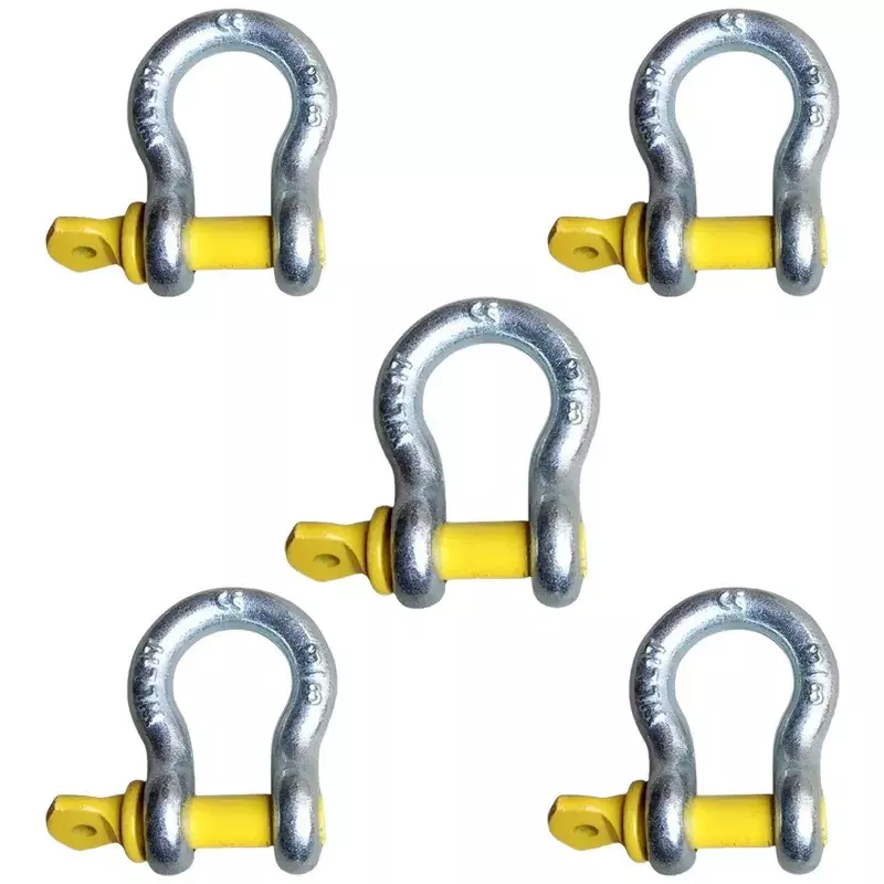 GENERIC Premium Quality Bow Shackle Screw Pin Type Alloy Steel 4.75 Ton Load Capacity 12 mm Pin Diameter, TI-PQ-21165 (Pack of 5)