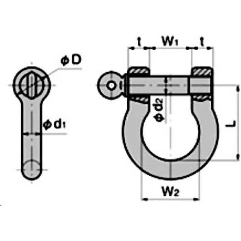 TAKIGEN Stainless Steel Bow Shackle Mirror Buff Polishing, B-1111-4