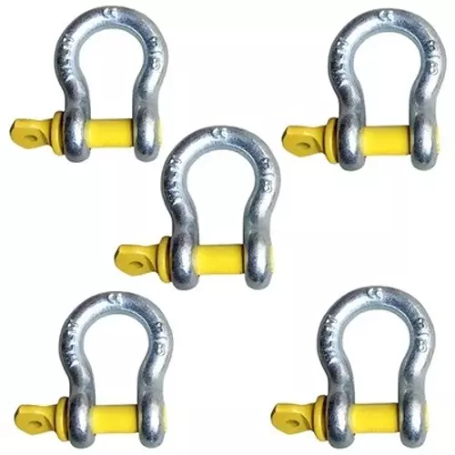 GENERIC Premium Quality Bow Shackle Screw Pin Type Alloy Steel 1 Ton Load Capacity 12 mm Pin Diameter, AD-HT-20223933 (Pack of 5)