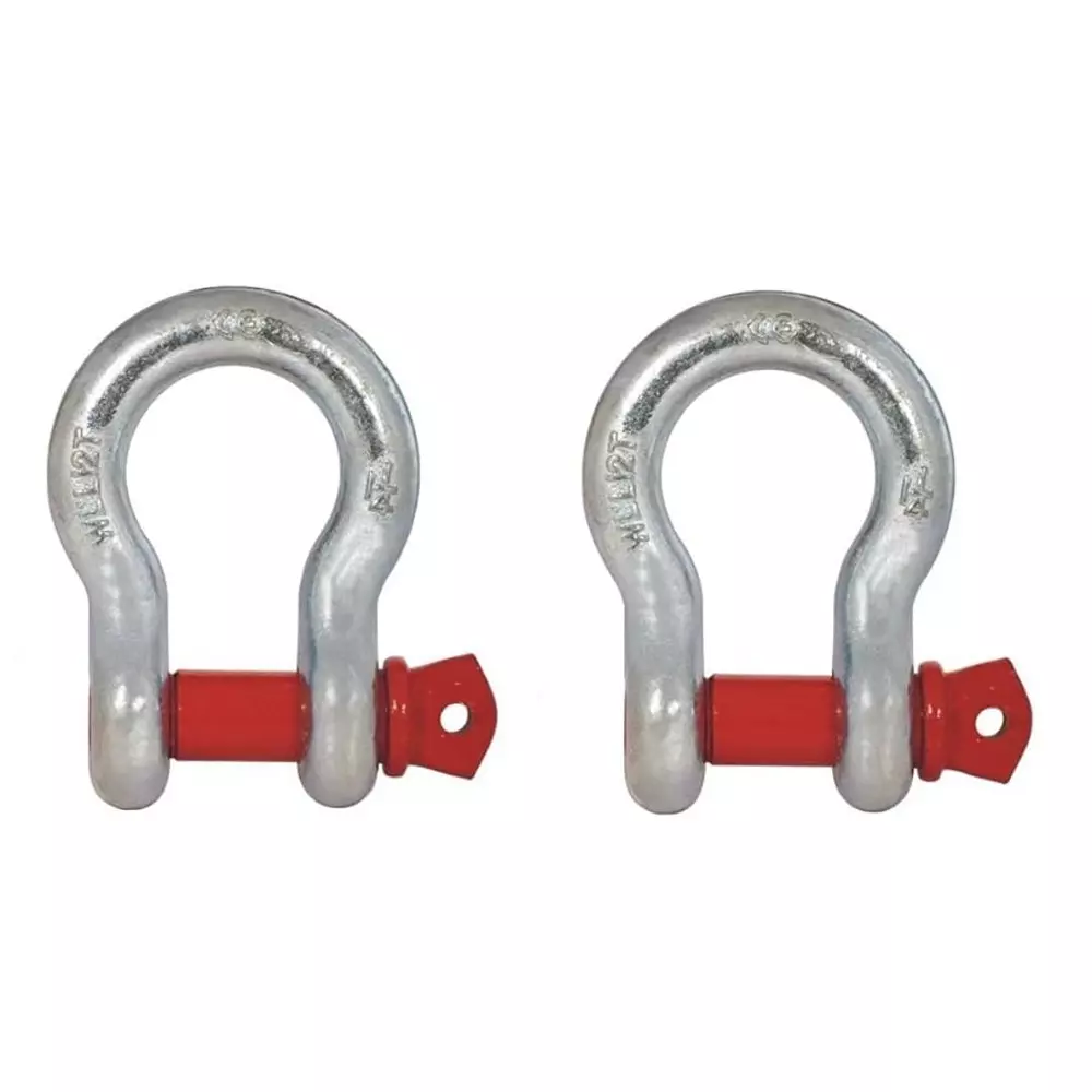 Conclood India 3.25 Ton Bow Shackle Drop Forged Alloy Steel Body Red & Silver Color for Towing & Pulling Car, Trucks, SUV & More, ‎CI-BOW-3.25 (Pack of 2)