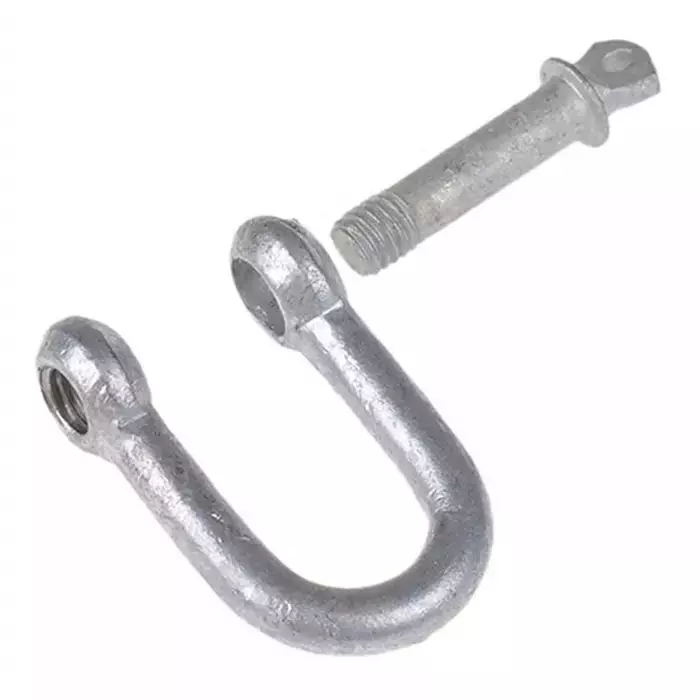 FERRETERRO Heavy Duty D-Shackle Carbon Steel Hardened 63.50 mm (2-1/2 inch) Diameter 55 Tons Working Load Limit, Silver