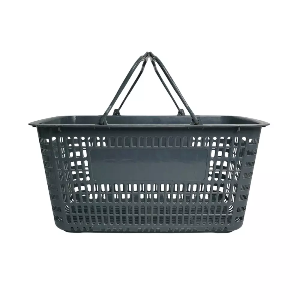 BIGAPPLE Shopping Hand Basket 32 L Capacity 520x355x260 mm Grey, SB WOT 32