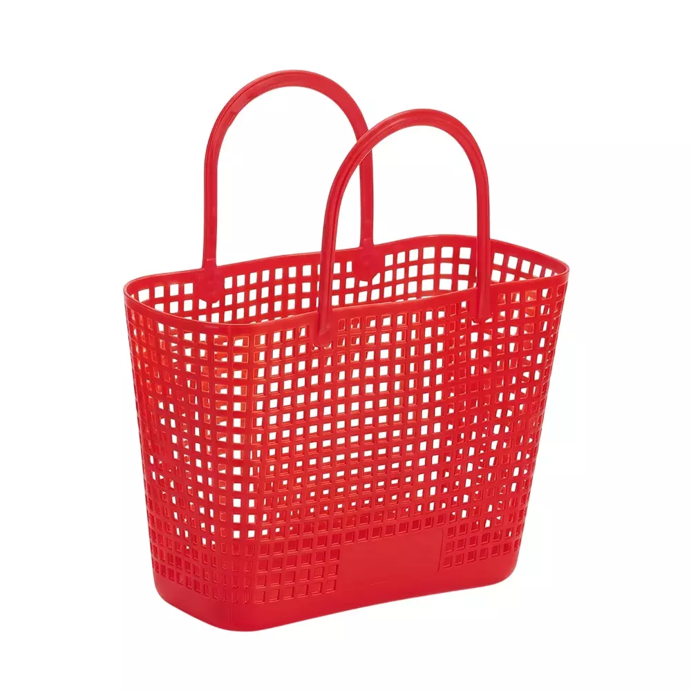 ARISTO Shopping Basket 13 L Capacity Big Size Plastic Material Red Color, ANKITA