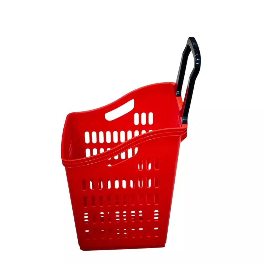 BIGAPPLE Shopping Basket Trolley 60 L Capacity 84x38.5x46.5 cm Red with Wheels, 60L SB