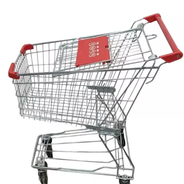 GENERIC Heavy Duty Shopping Trolley 60 L Capacity Stainless Steel Asian Style 4 Wheel for Retail Store, Mall, Shopping Centres