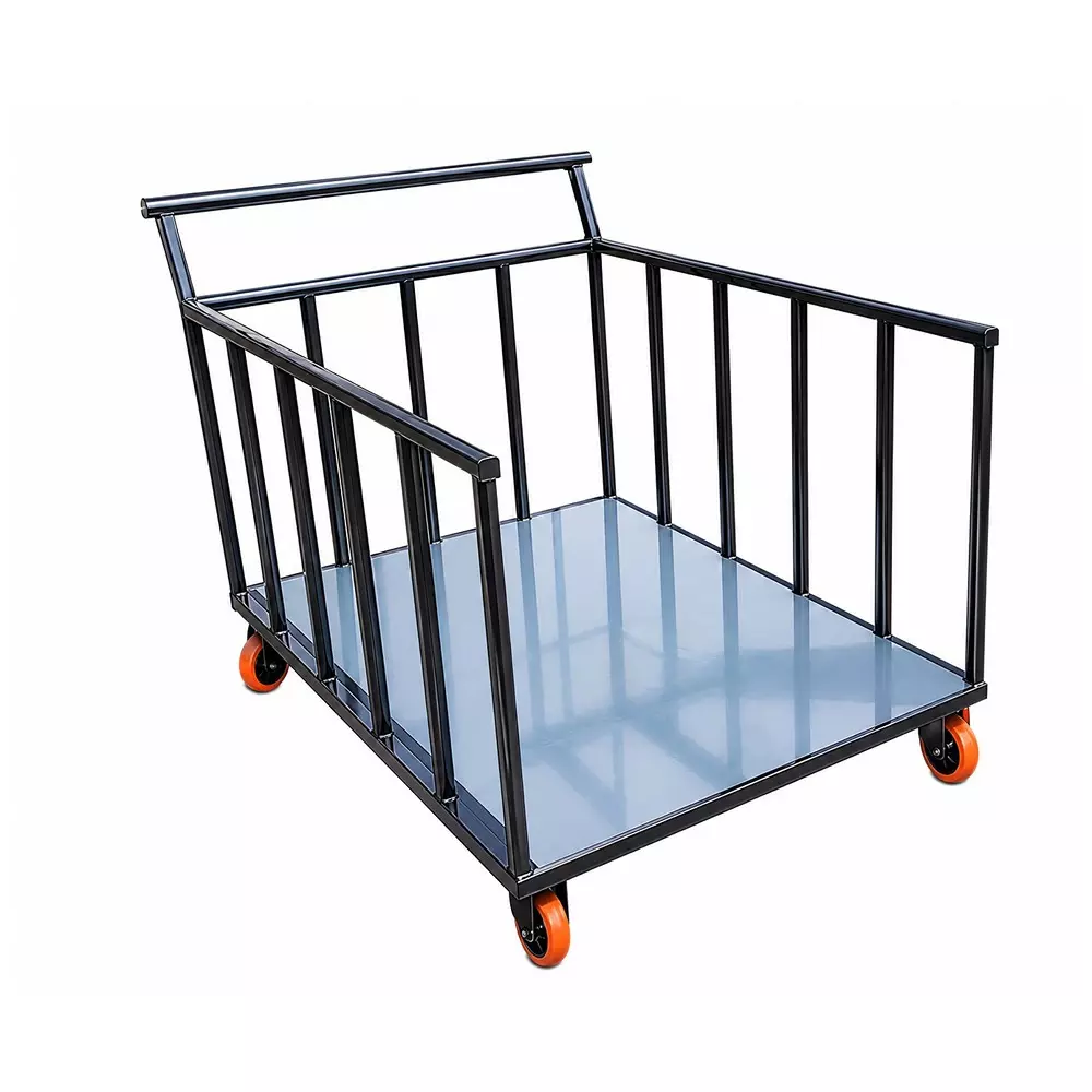 BIGAPPLE Utility Trolley 500 Kg Load Capacity 120x90 cm Size with 127 mm (5 inch) TPR Wheels