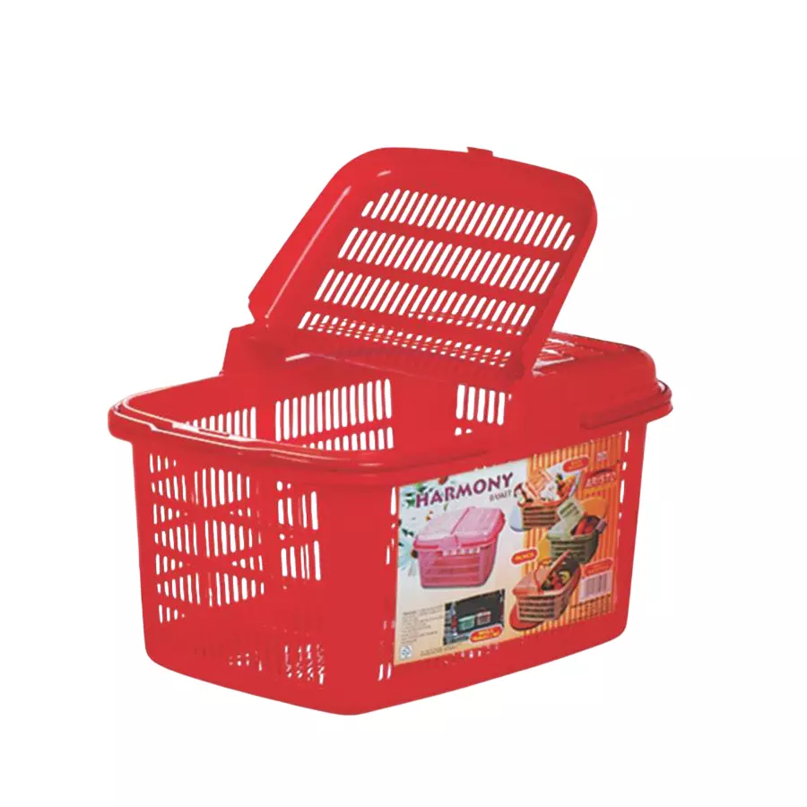 ARISTO Shopping Basket 17.9 L Capacity Plastic Material Red Color, HARMONY
