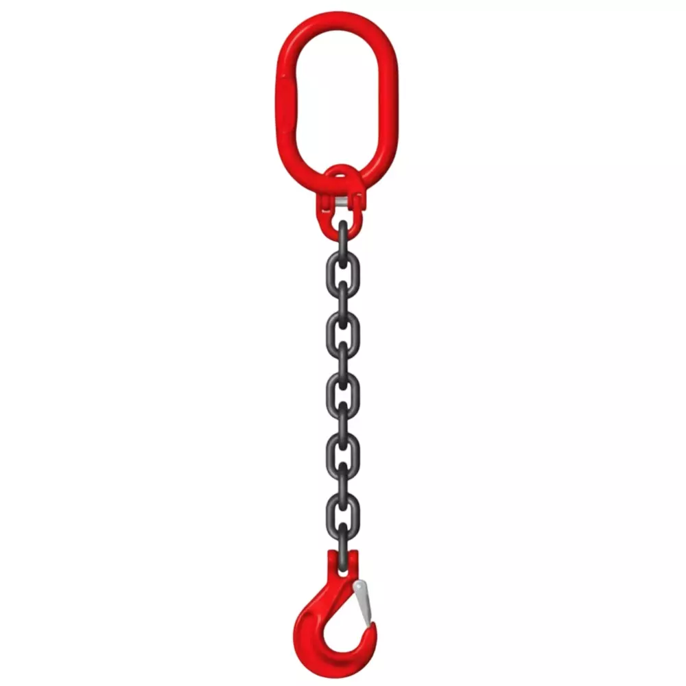 Liftit Single Leg Lifting Chain Sling 2 m Length 1 Ton Lifting Capacity with Hook, Masterlink & Chain Connector, TI-L6-35144-C1-R52