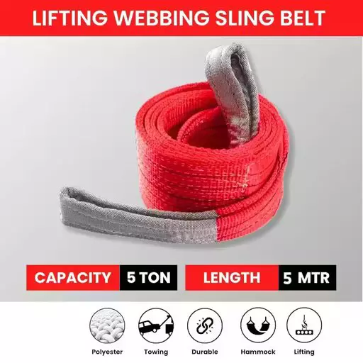mahakal-webbing-sling-lifting-belt-red-polyester-5-m-length-5-ton-5000-kg-lifting-capacity-for-construction-area-warehouse-use