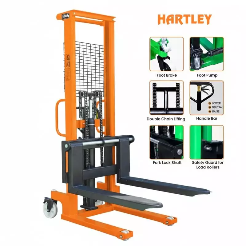 hartley-hydraulic-manual-stacker-pallet-1-ton-capacity-16m-lift-height-for-industrial-warehouse-operations-1000-kg-orange-lifting-height-1600mm