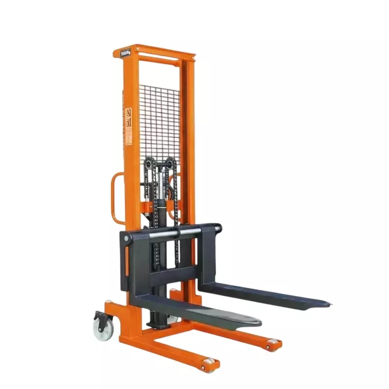 GENERIC Hydraulic Manual Stacker Pallet 2 Ton Load Capacity 1600 mm (1.6 m) with Nylon Wheel, Orange & Black