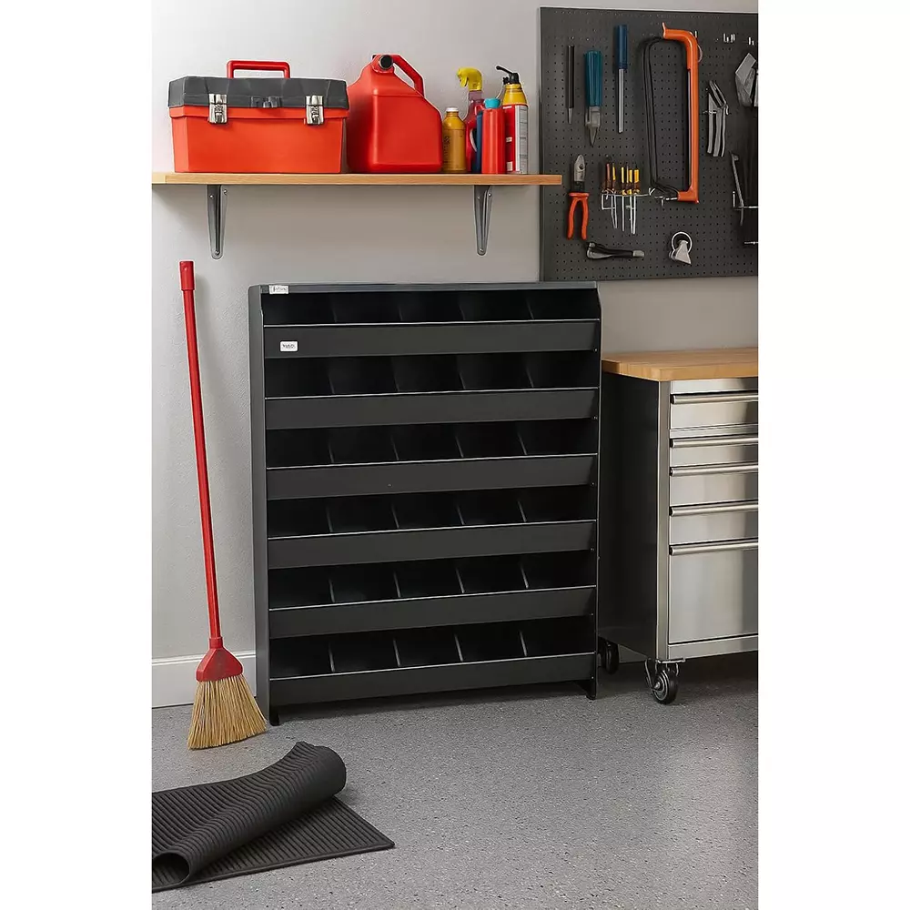 Alija Storage Bin Rack 6 Tier Rectangular 30 Shelves Metal