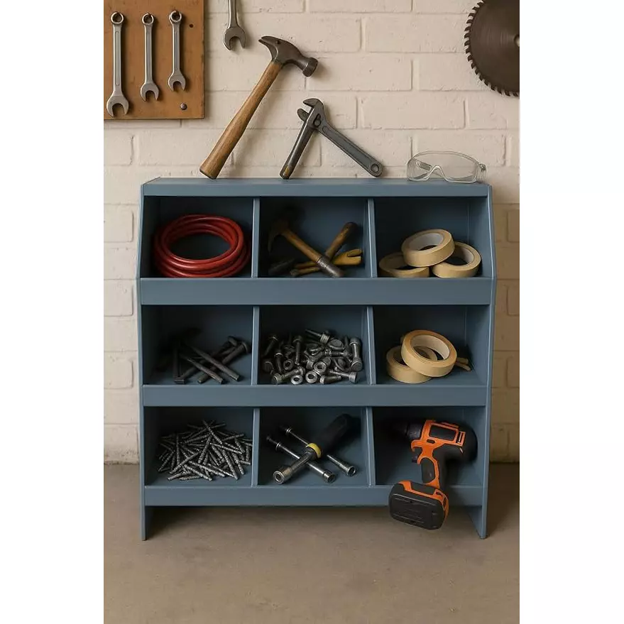 Alija Swiftlet Storage Bin Rack 3 Tier Rectangular 9 Shelves Metal