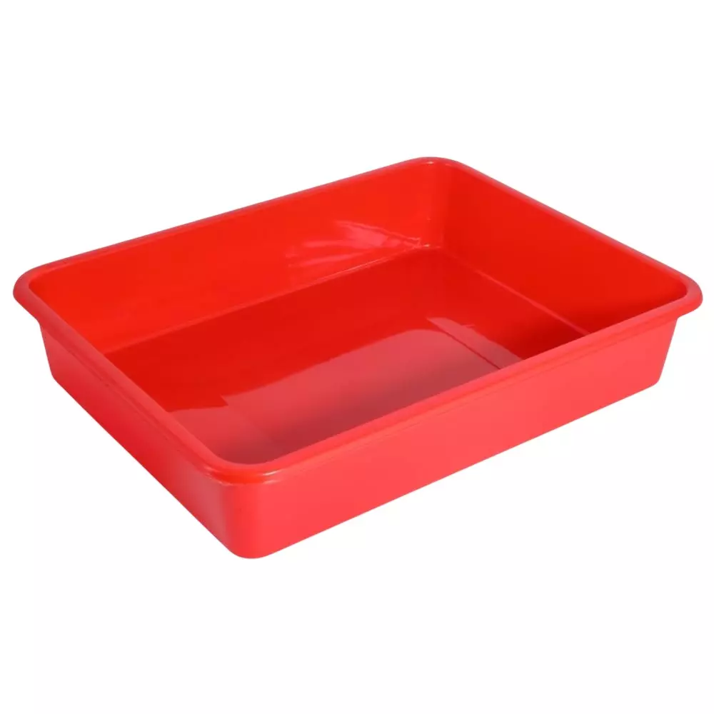 KKR Multipurpose Tray Red Rectangular Shape Plastic for Indoor & Outdoor Use, 202