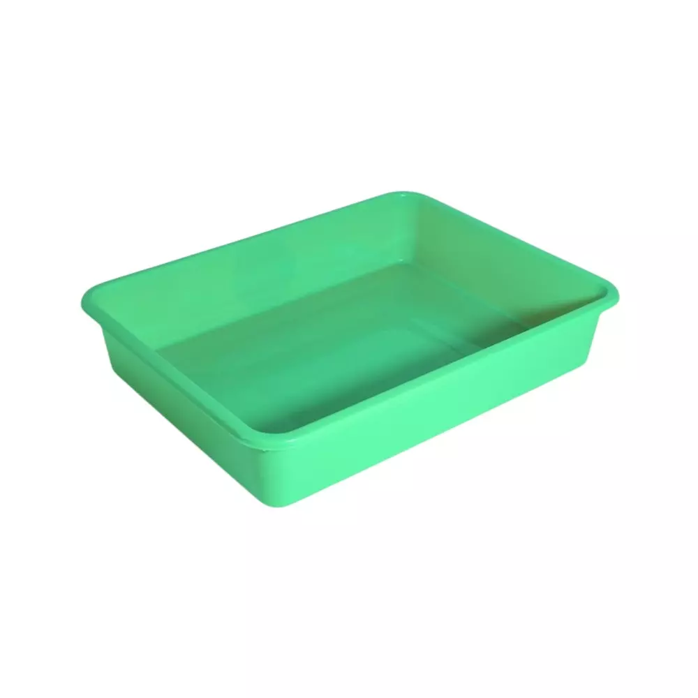 KKR Multipurpose Tray Green Rectangular Shape Plastic for Indoor & Outdoor Use, 404