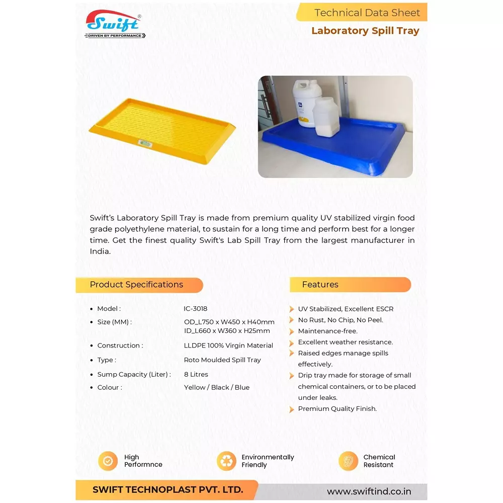swift-technoplast-laboratory-spill-tray-lldpe-rectangular-750x450x40-mm-ic-3018