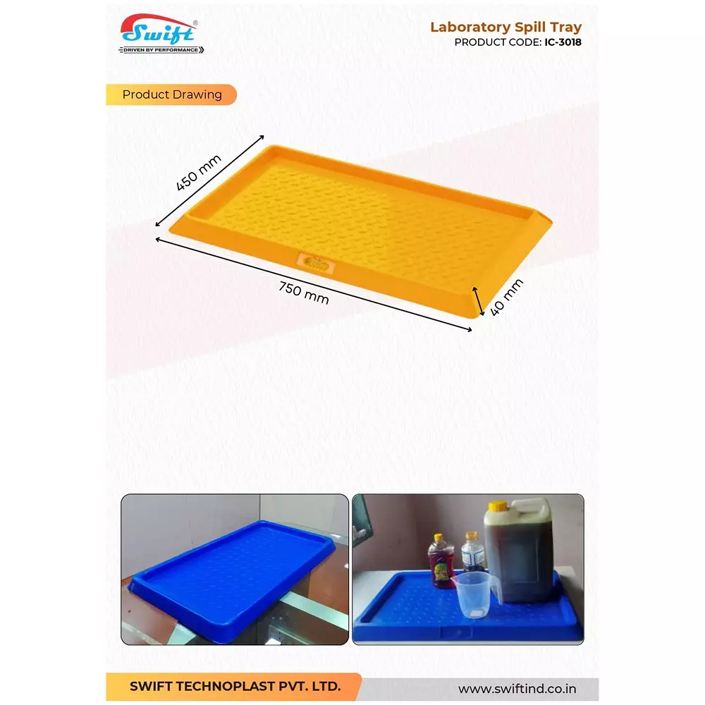 swift-technoplast-laboratory-spill-tray-lldpe-rectangular-750x450x40-mm-ic-3018