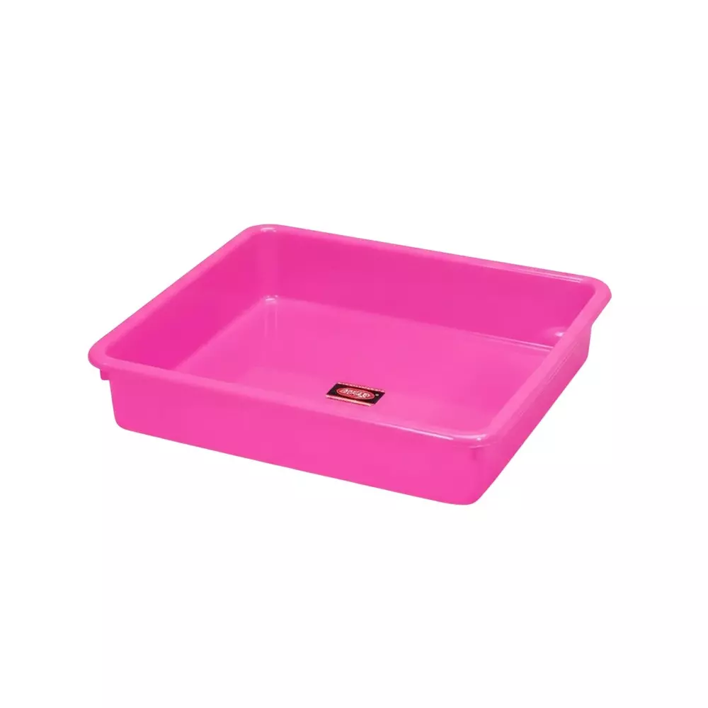 Ankur Multipurpose Storage Tray Made of Virgin Plastic, Assorted Color and Rectangular Shape, Size 12 for Home & Kitchen, Crystal Tray-12