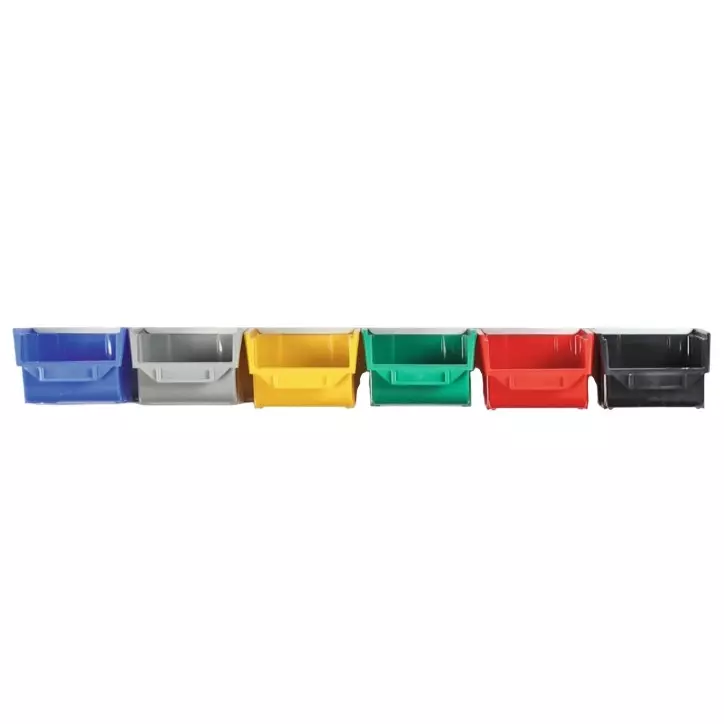 ALKON 6 Pcs Hippo Bin With Rail, Multicolor 150 (L) x 110 (W) x 75 (H) mm Small Size and Plastic Body for Crash Cart, 612/S with Rail