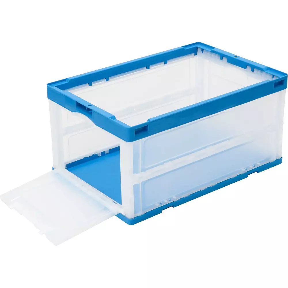monotaro-75-l-capacity-collapsible-storage-container-with-side-doors-pp-body-in-blue-transparent-color-51372449